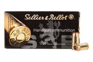S&B .45 ACP JHP ammunition.